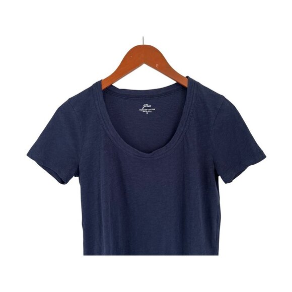 J.Crew Vintage Cotton Tee in Navy Blue Crewneck T-Shirt Short Sleeve Size Small - Picture 4 of 7